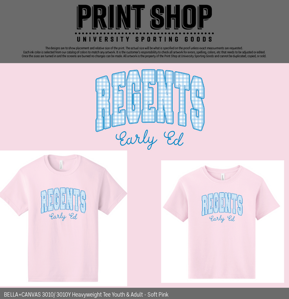 Regents Early Ed Gingham Pink Tee