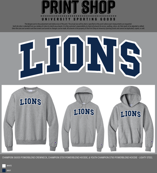 Regents Grey Champion Hoodie OR Crewneck