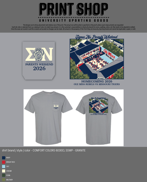 Sigma Nu Parents Weekend Fall 26
