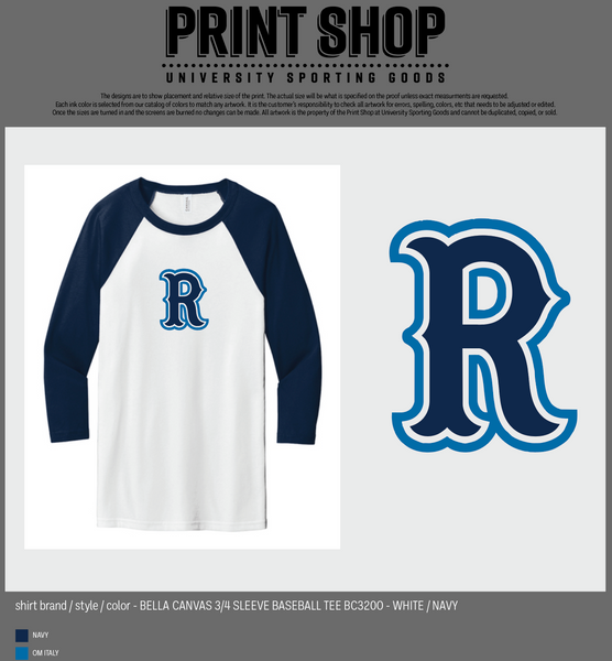 Regents 3/4 Sleeve Baseball Tee